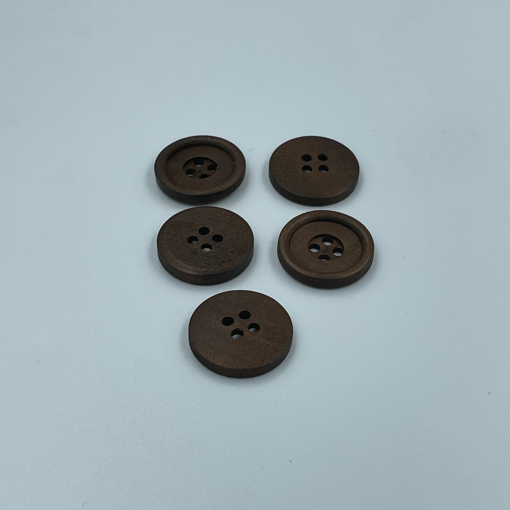 Botones básicos marrones de madera Pack x5